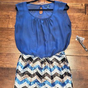 NWT Blouson Sequin mini dress Size XS